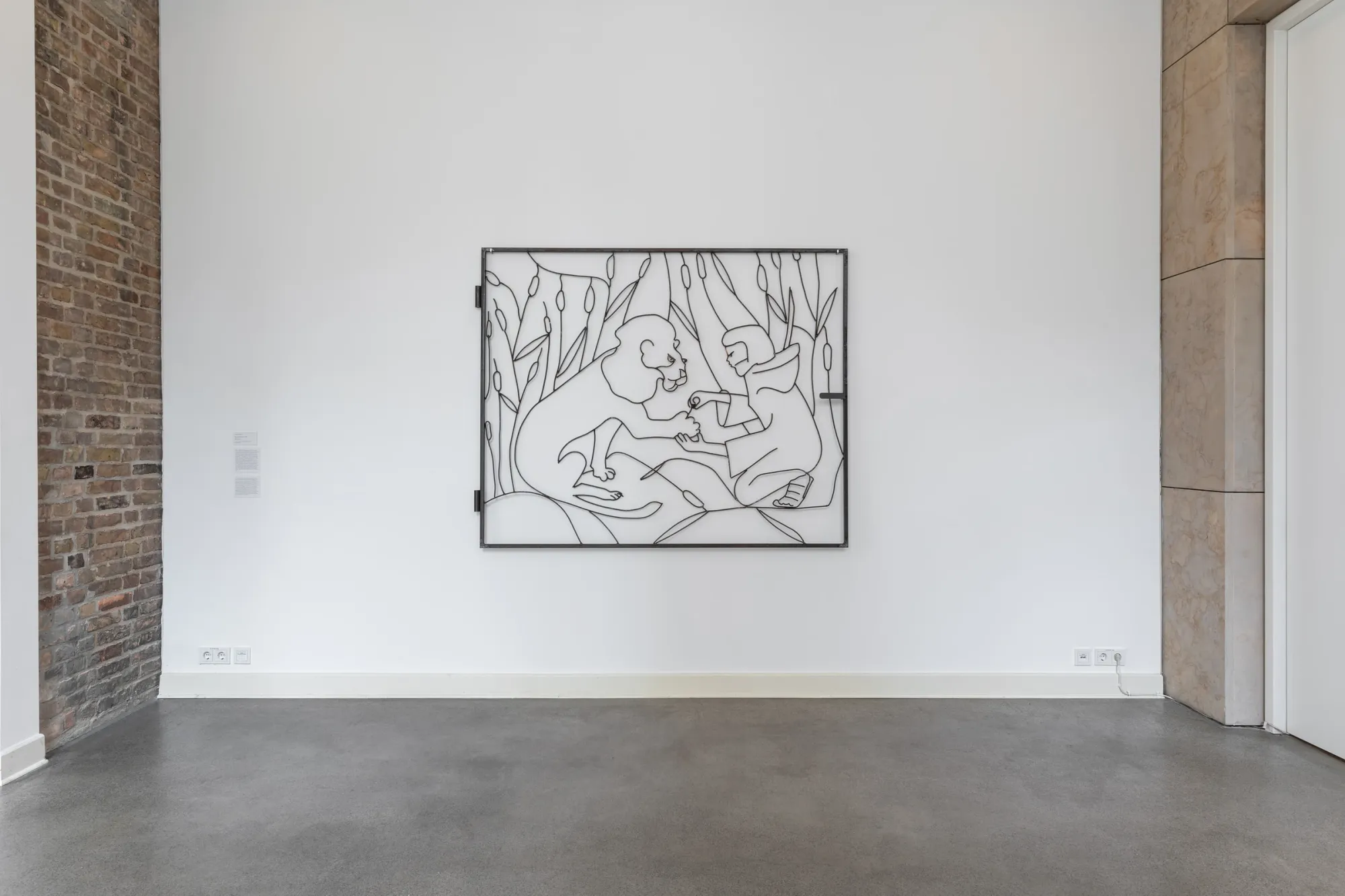 Lin May Saeed St Jerome and the Lion 2016 installation view Georg Kolbe Museum Berlin 2023 steel wall sculpture in gallery space