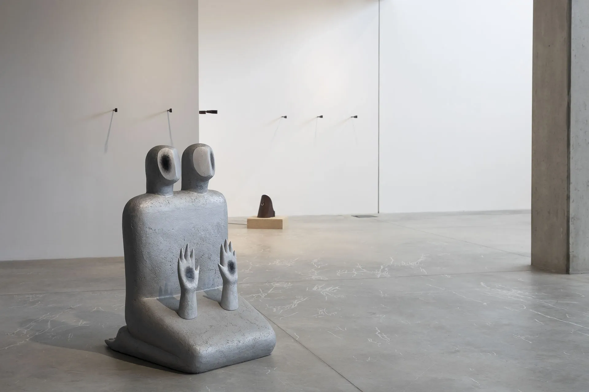 soft material sculpture installation gallery space Ostrava Unconscious Paradises exhibition