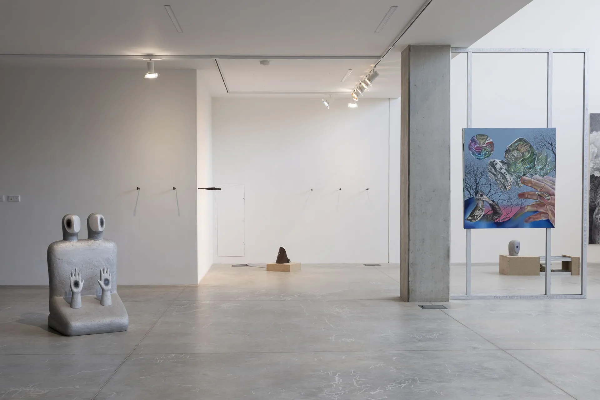 Unconscious Paradises exhibition view Ostrava contemporary installation sculpture wall work gallery GAFU