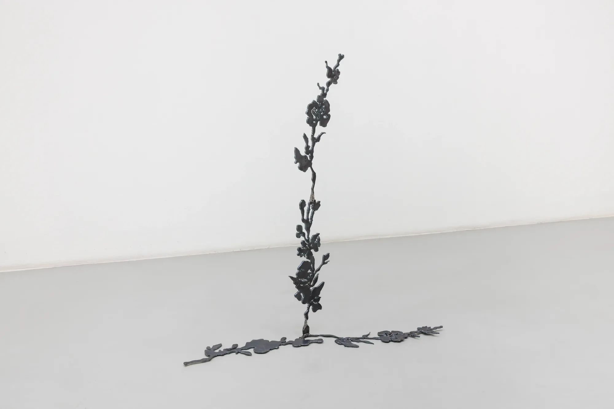 So Young Park Bloom of a Vanishing Dream 2025 vertical metal branch sculpture oxidized surface botanical structure contemporary art Vienna gallery