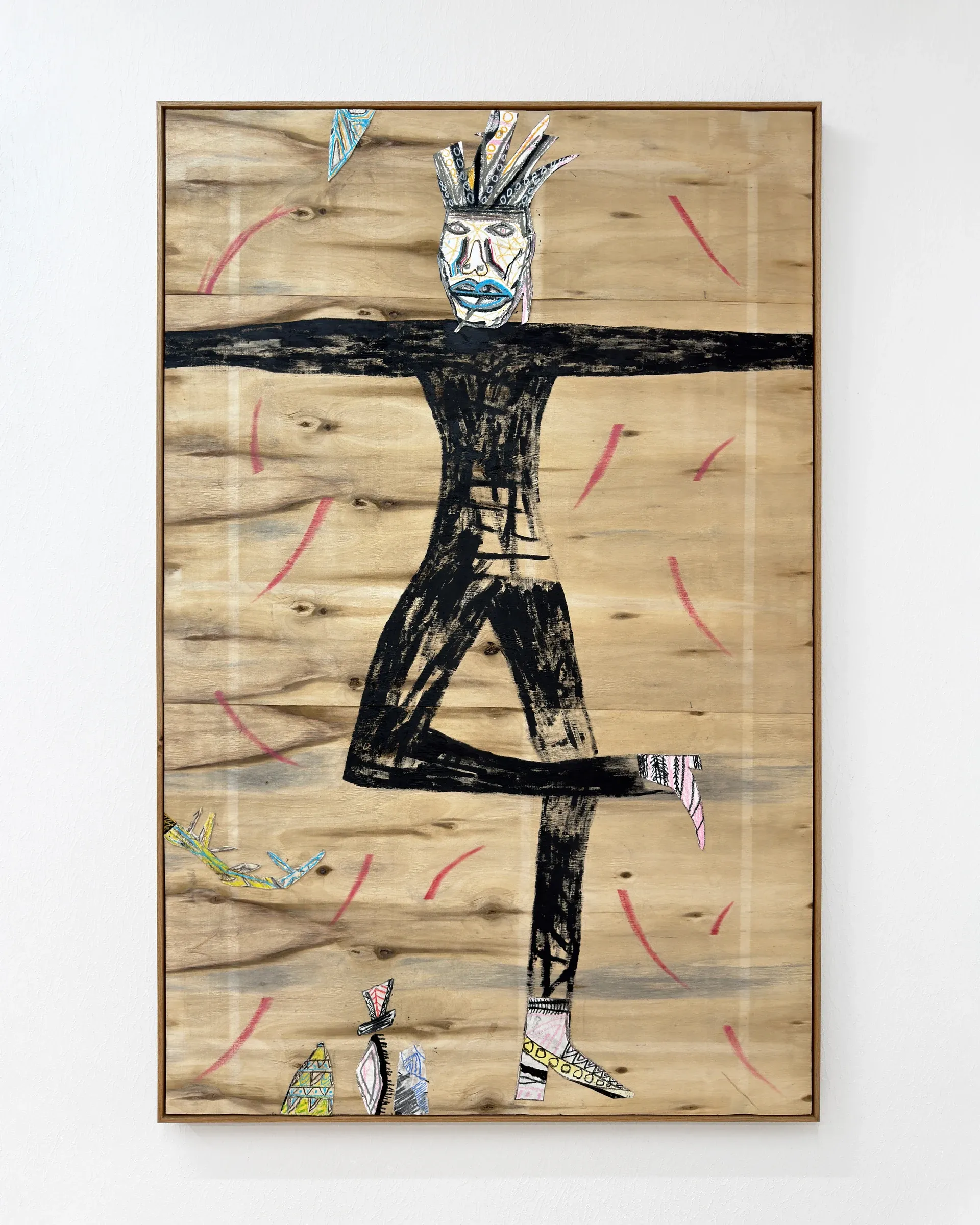 Gallery Fusion, Dino Cama large-scale painting of spotted figure with yellow background, Grihodda,