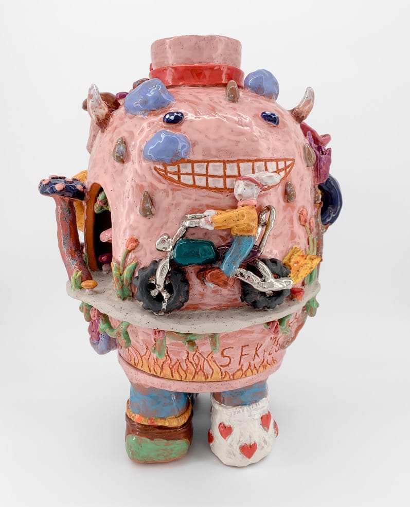 Rapunzel ceramic vessel by Super Future Kid, full view, 2026