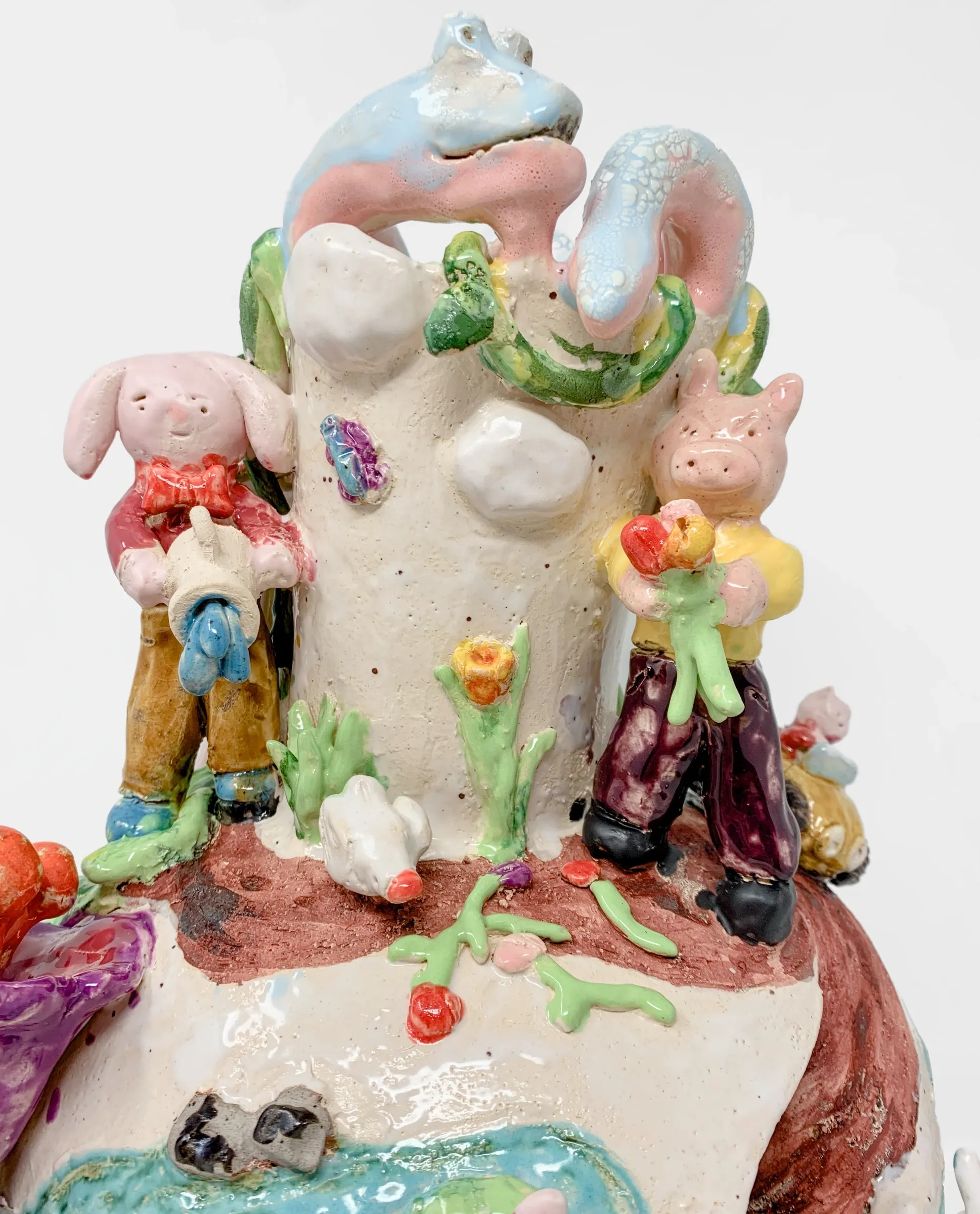 super future kid 2026 detail of a figurative ceramic vessel