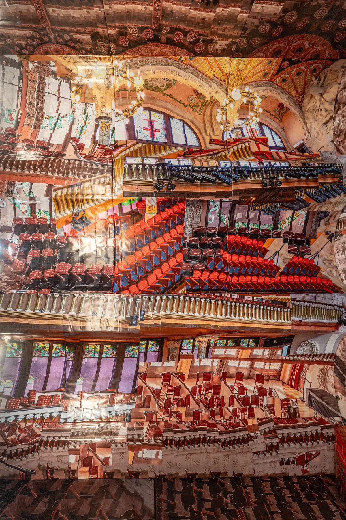 Gwon Osang, SCULPTURE CENTER 4/4, PS ROY, Seoul, 2026, floor surface covered with auditorium seating rows from multiple viewpoints