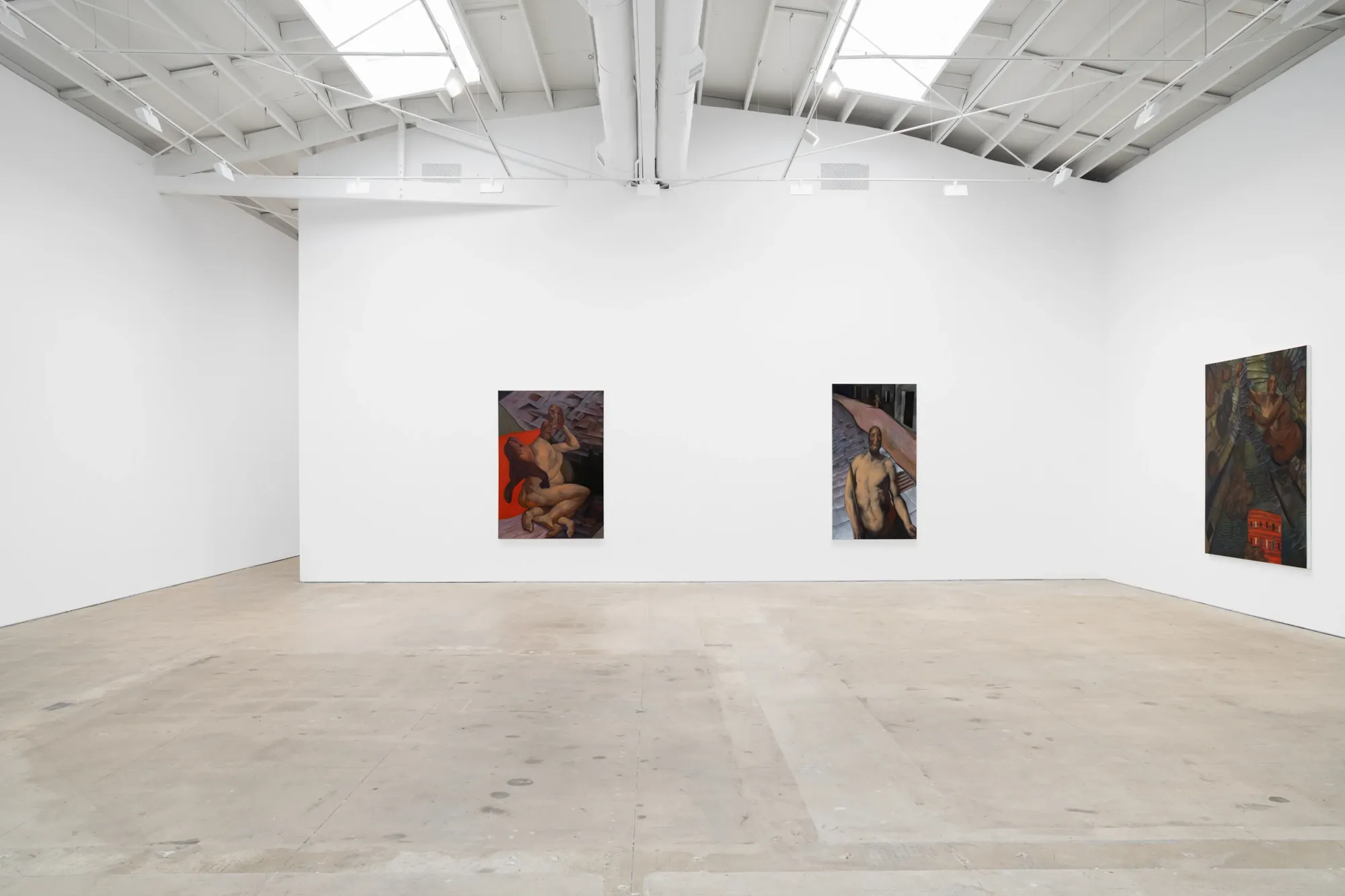 Babst Gallery, Los Angeles current exhibiton view white cube , space paintings , exhibition Justin Ortiz 