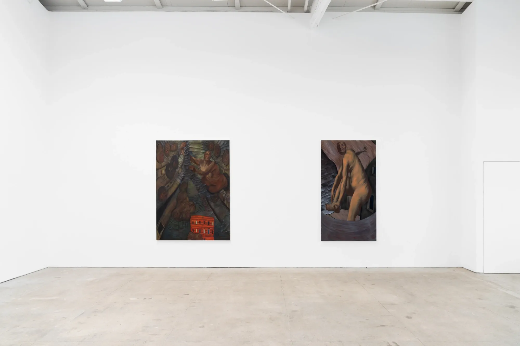  Justin Ortiz, Will I Live Again, Babst Gallery, Los Angeles, 2026, installation view with large scale figure painting