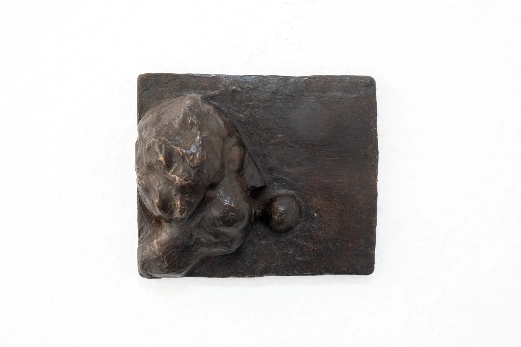 Charis Judith Smith, We Are Being Carried Somewhere, studio, Berlin, 2026, second wall-mounted bronze sculpture, detail view