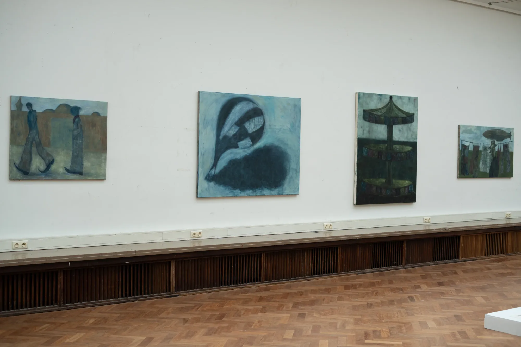 Joan Bonnemaison, Daylight Phantasmagoria, Antwerp, 2026, installation view with four paintings, catapult contemporary
