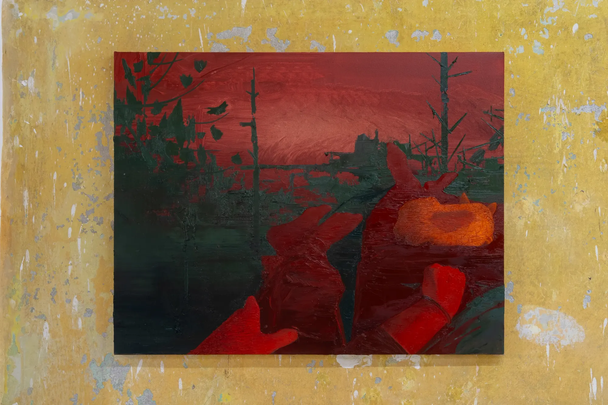 Kamil Kukla, Silva, Pani Domu, Poznań, 2026, Evening, oil on canvas, dark forest at dusk