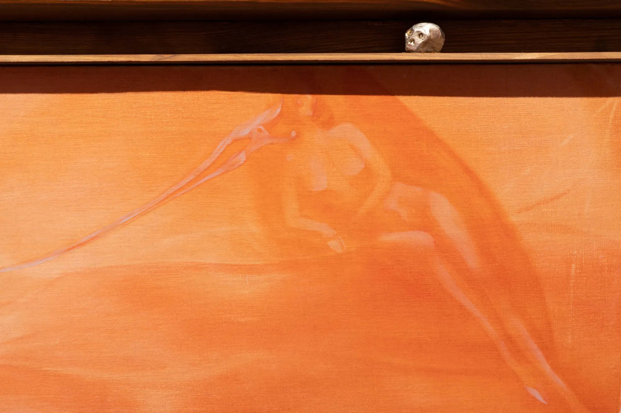 Exhibition review of Amelia Woroszyl: Silly! Devil! at Crum Heaven, Stockholm, 2026. Close-up of a small cast horse charm