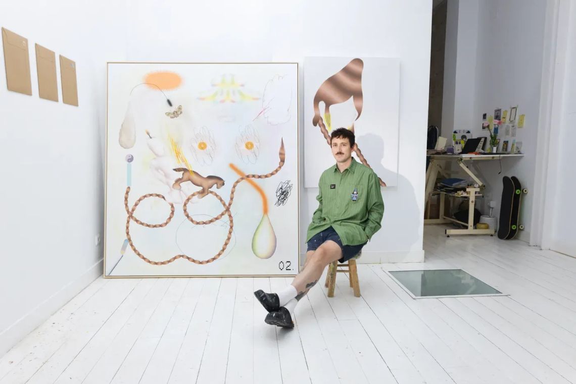 Portrait of artist David Oliver, known as Grip Face , artist spotlight by  Catapult Munchies Art Club