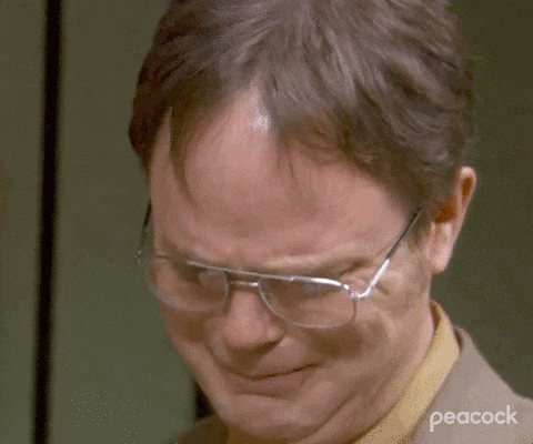 Funny thank-you GIF from The Office showing a teary face of gratitude, a wink to all artists making sustainability look beautiful and brave.