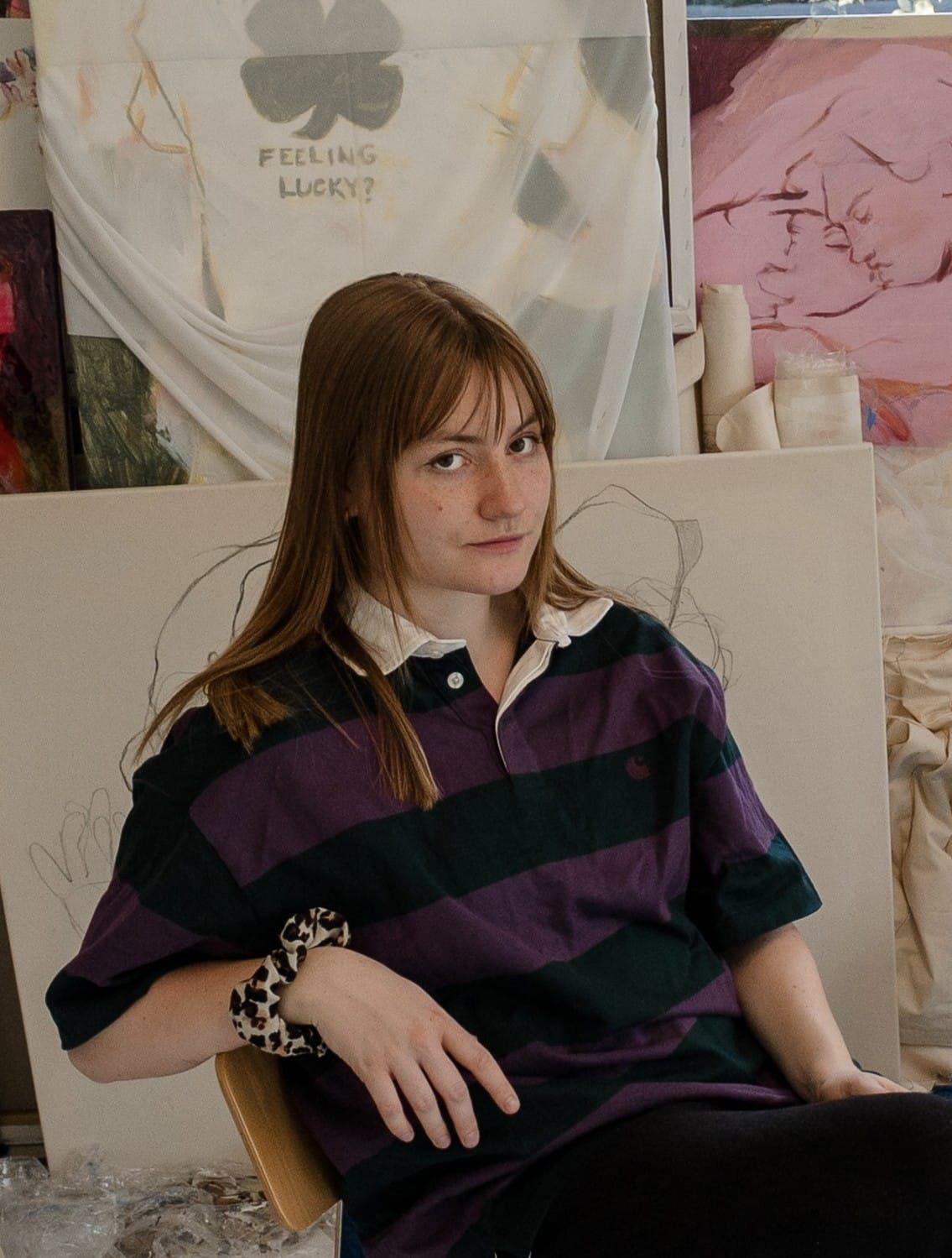  Sarah Hischemöller - emerging artist - Germany portrait in her studio for catapult munchies art club 