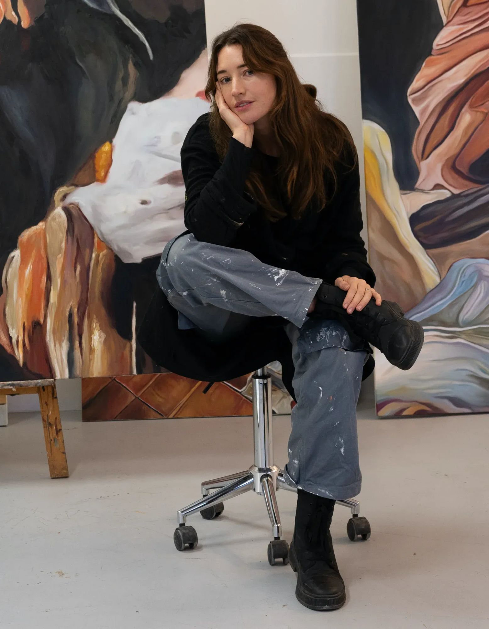 Emma björnström 2026, artist portrait in her studio artist in focus via Catapult - the new munchies art club in her studio 