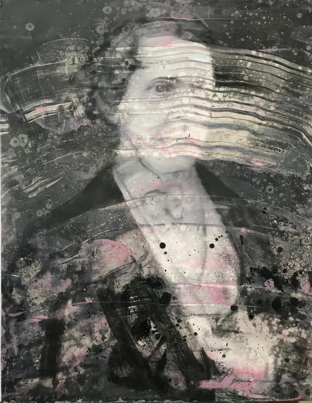 Leonardo Vargas, Daguerreotype, oil on board, portrait with face rendered in striated, grain-like brushwork Catapult contemporary artist in focus 