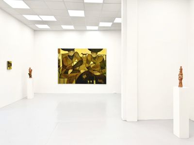 HAGD Contemporary, Aalborg, Denmark, Installation view of Bob Geerts & Glenn Barkley (painting-stoneware-duo)  curated by Rasmus Peter Fischer. exhibition painting-stoneware-duo