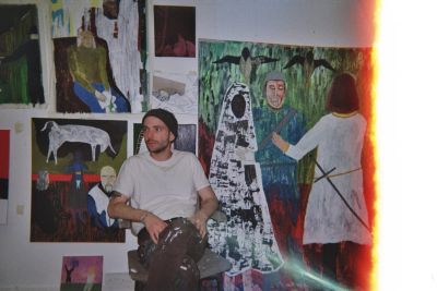 Paes, singer, painter, artist in his studio for catapult munchies art club