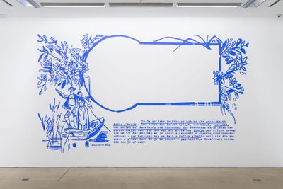 Taxis Palais Innsbruck -Kunsthalle Tirol presents Ramesch Datha with "Mein Österreich" 2026 Acrylic on wall, variable dimensions - postcard drawing mural