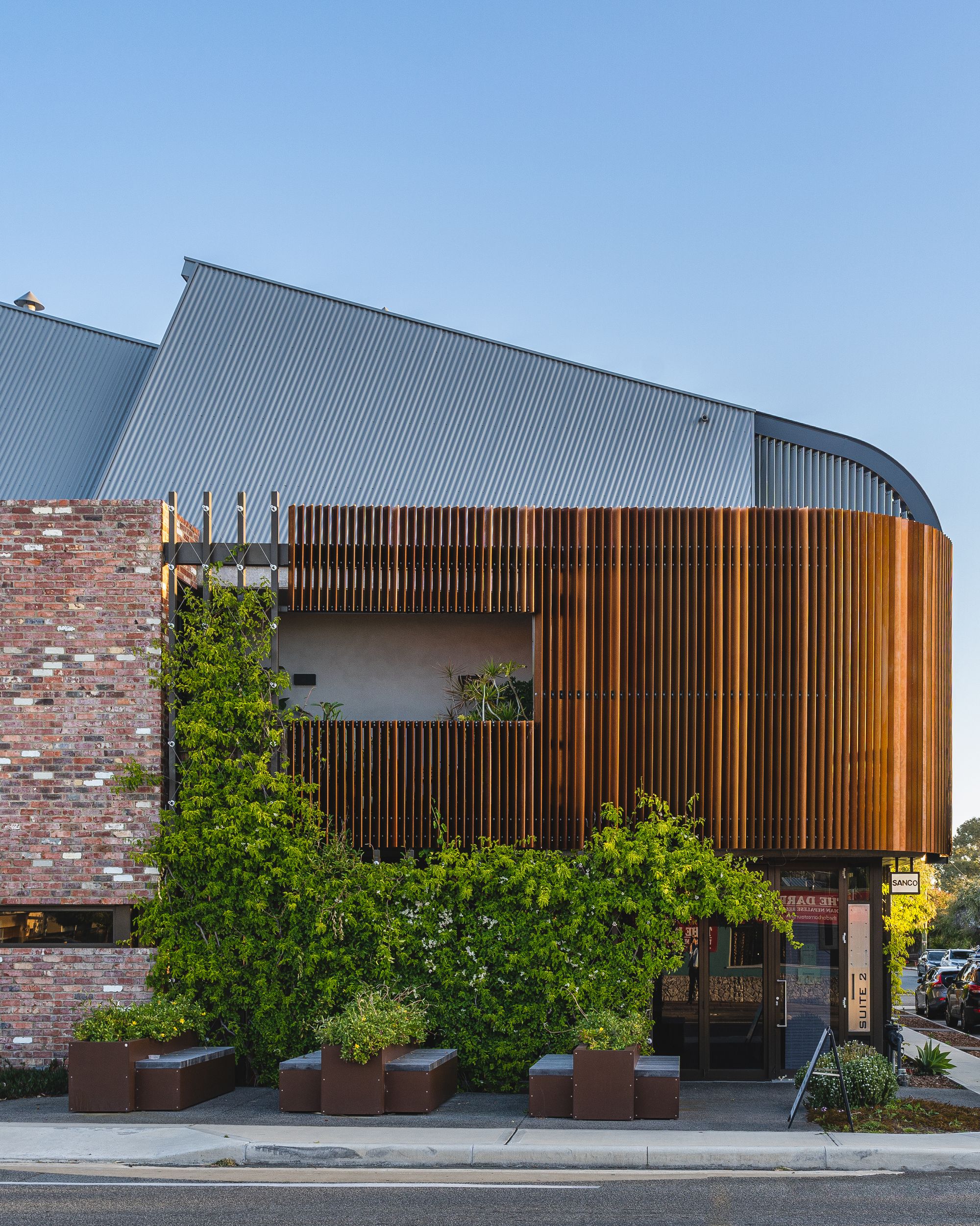 Side shot of Sanco during sunset