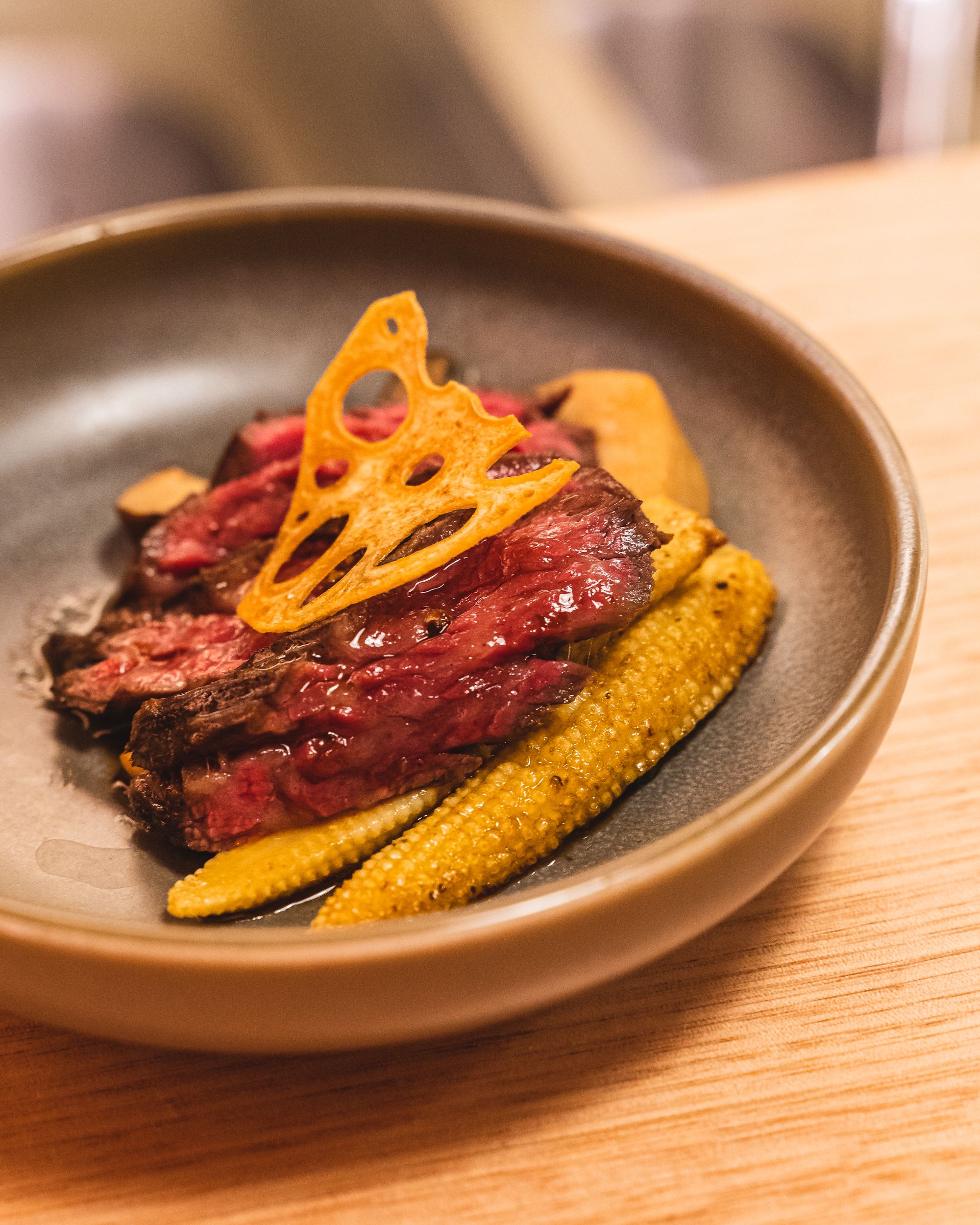 Close up of medium rare looking wagyu