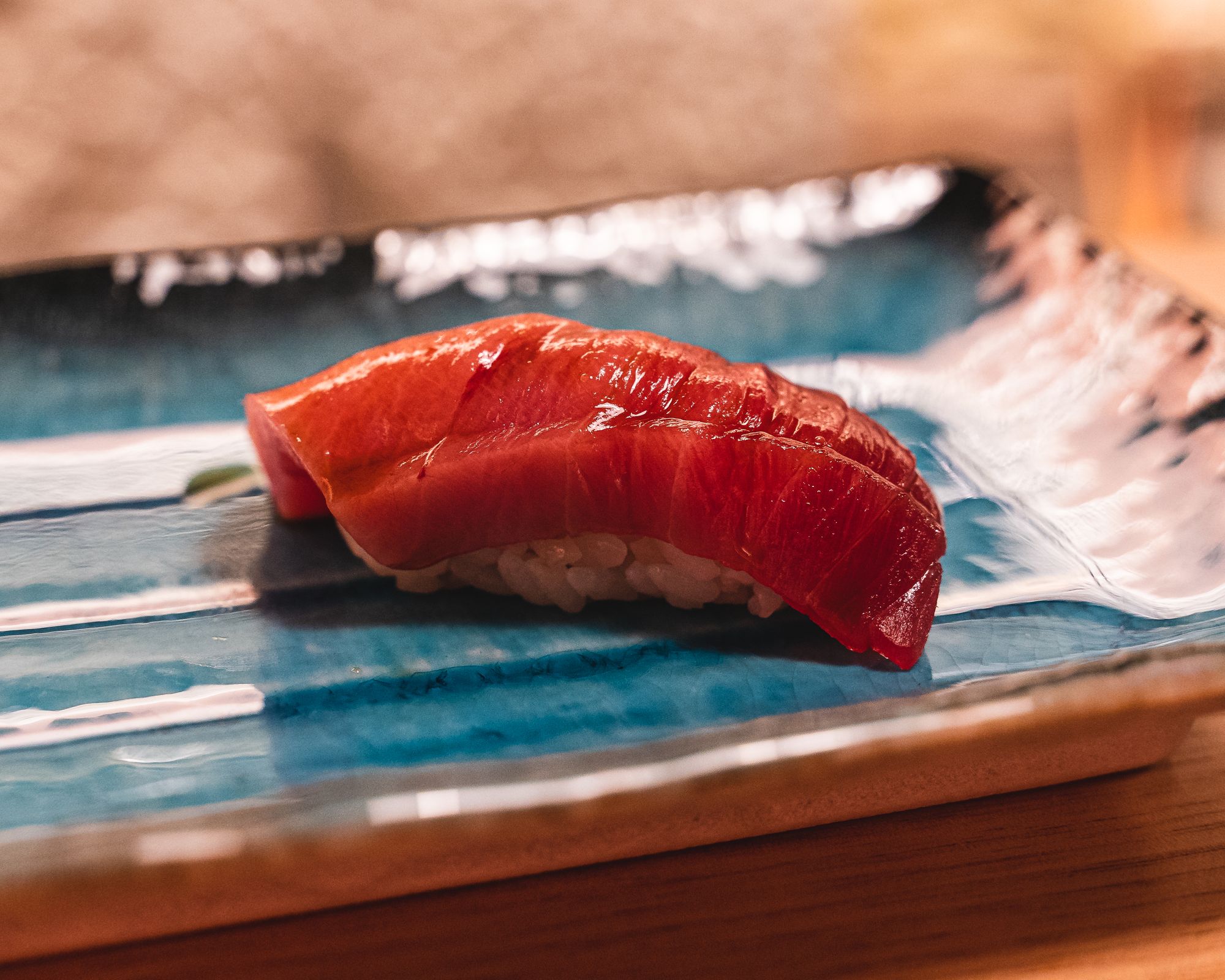 Close up of chutoro nigiri