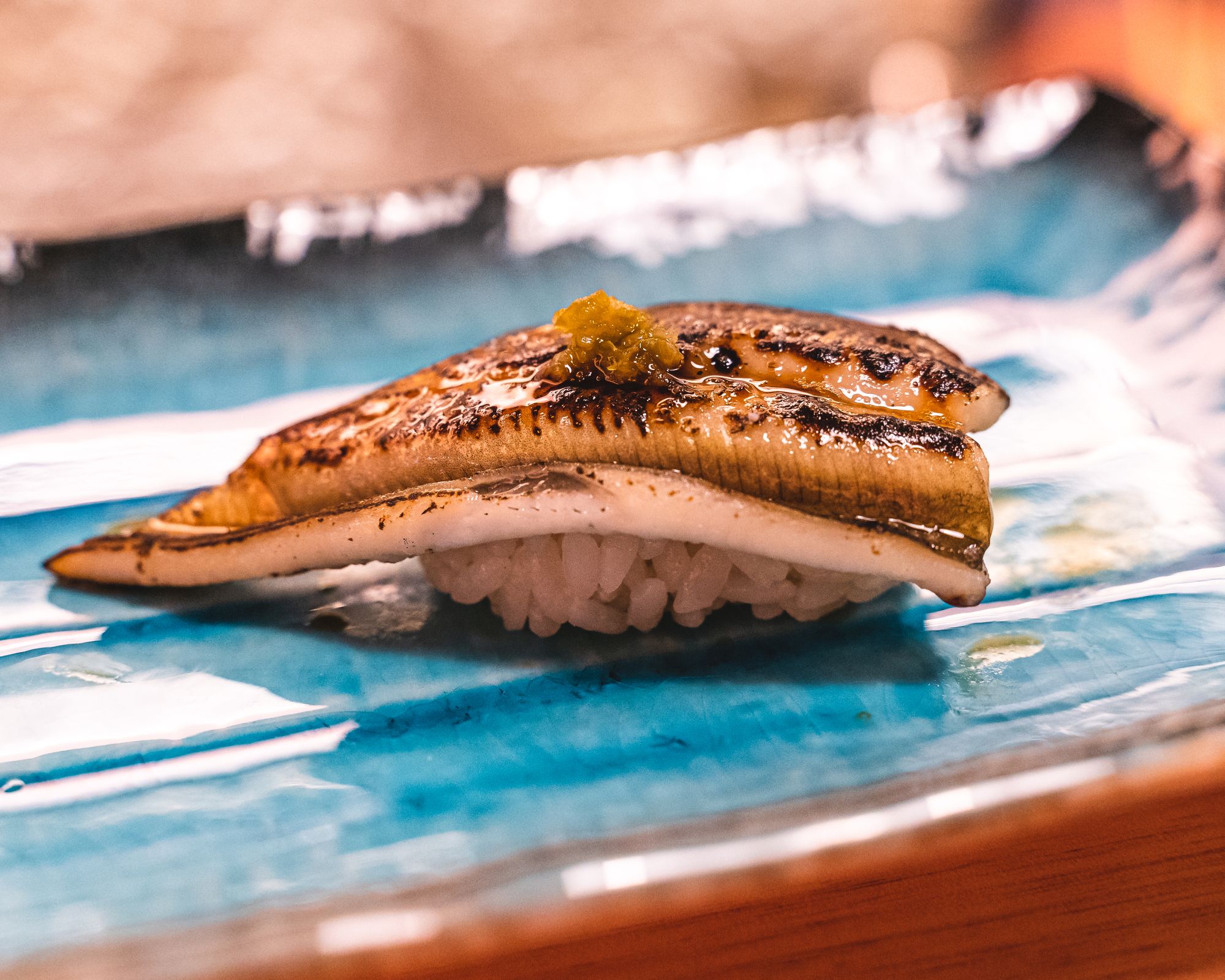 Close up of unagi nigiri