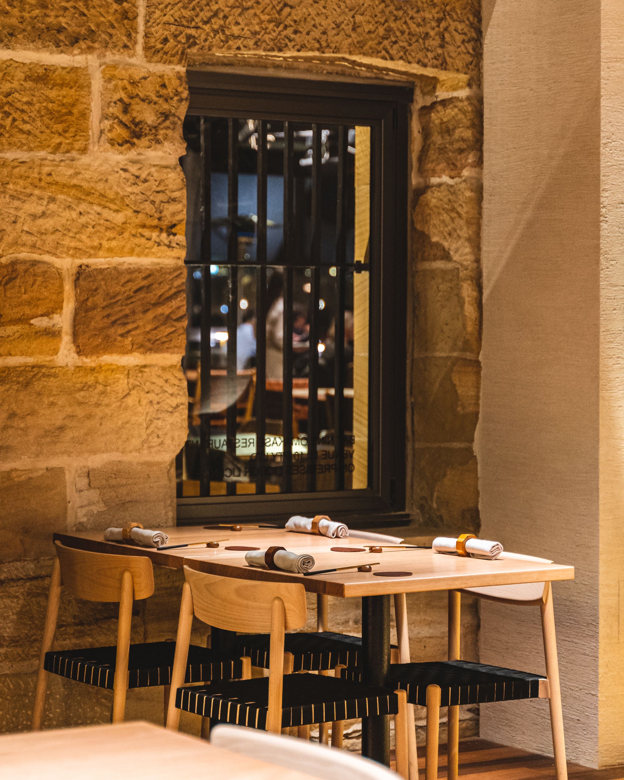 Interior of Bay Nine showing a table by a window