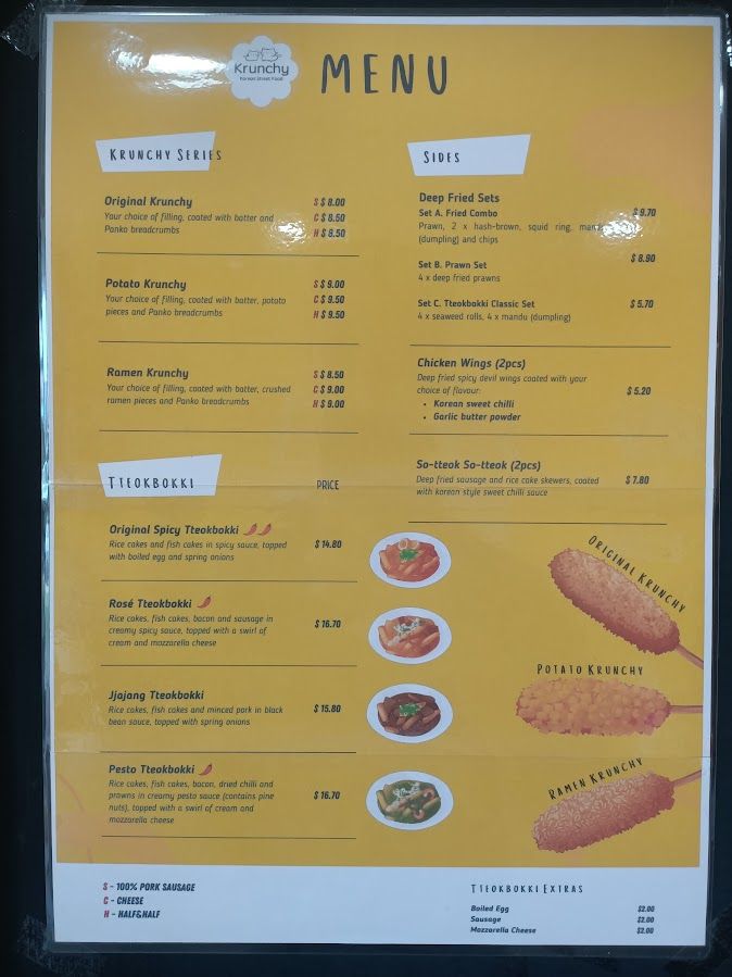 Krunchy menu