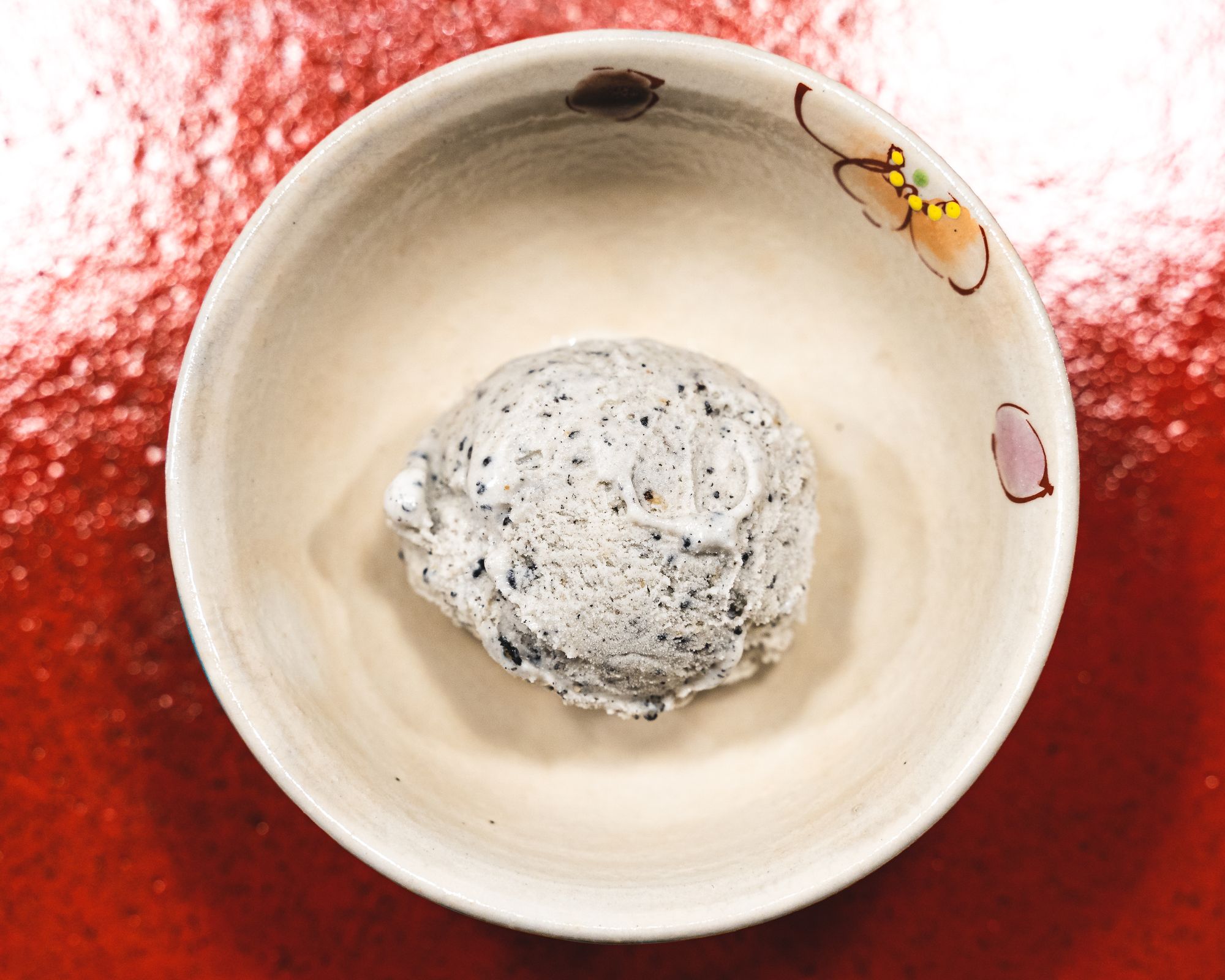 Close-up of black sesame ice-cream