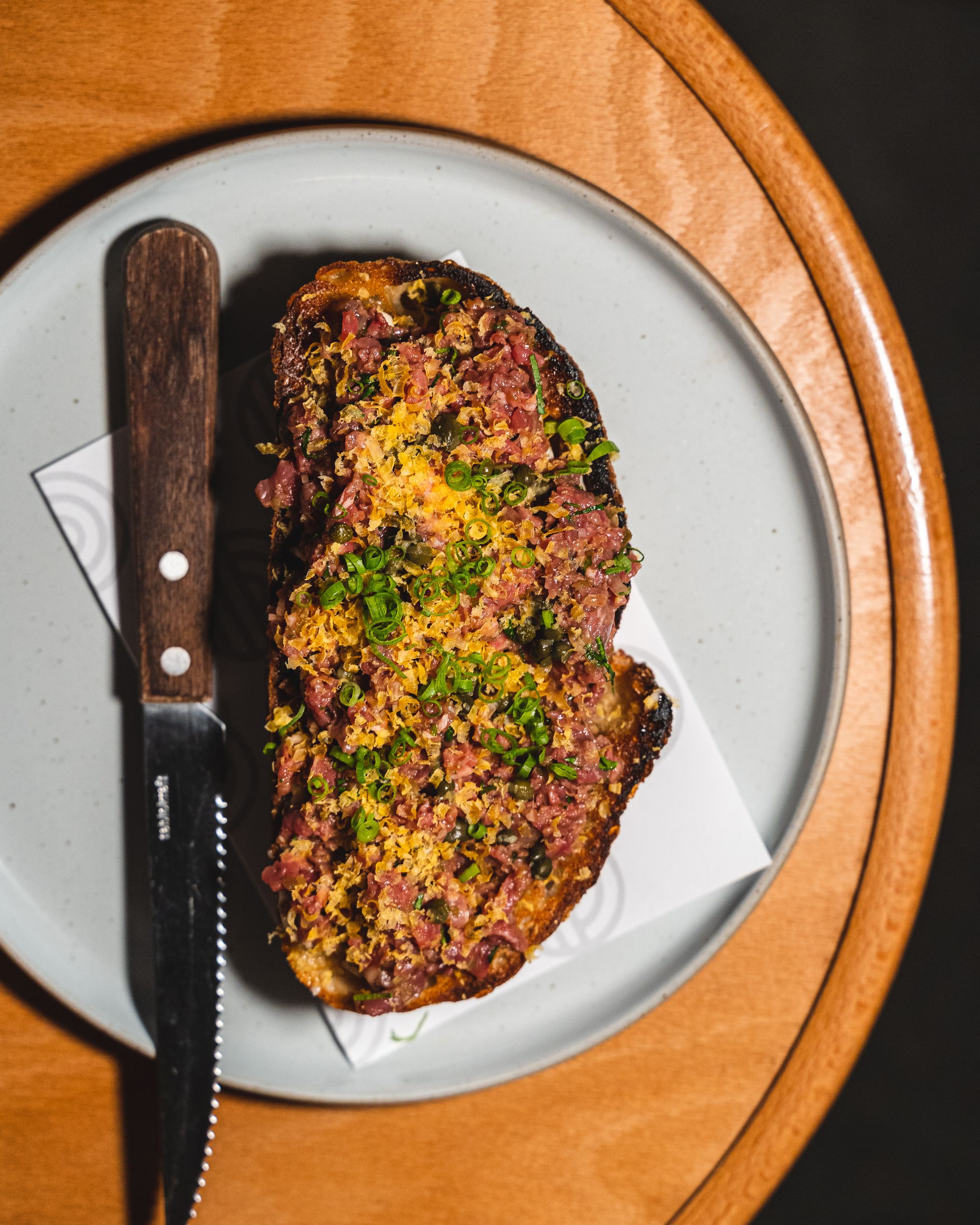 Beef tartare on toast