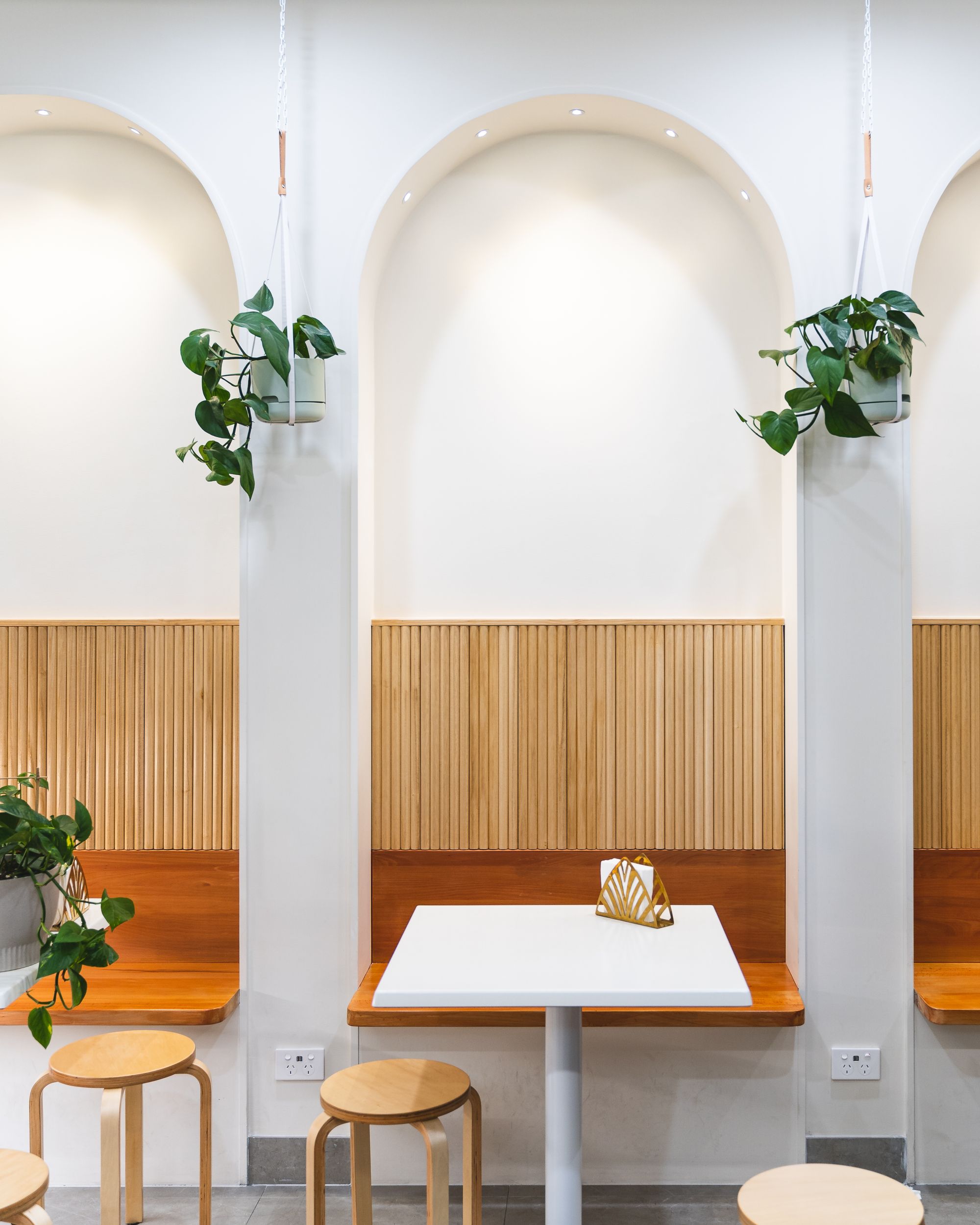 Interior of Bobaboba morley showing booths and arches