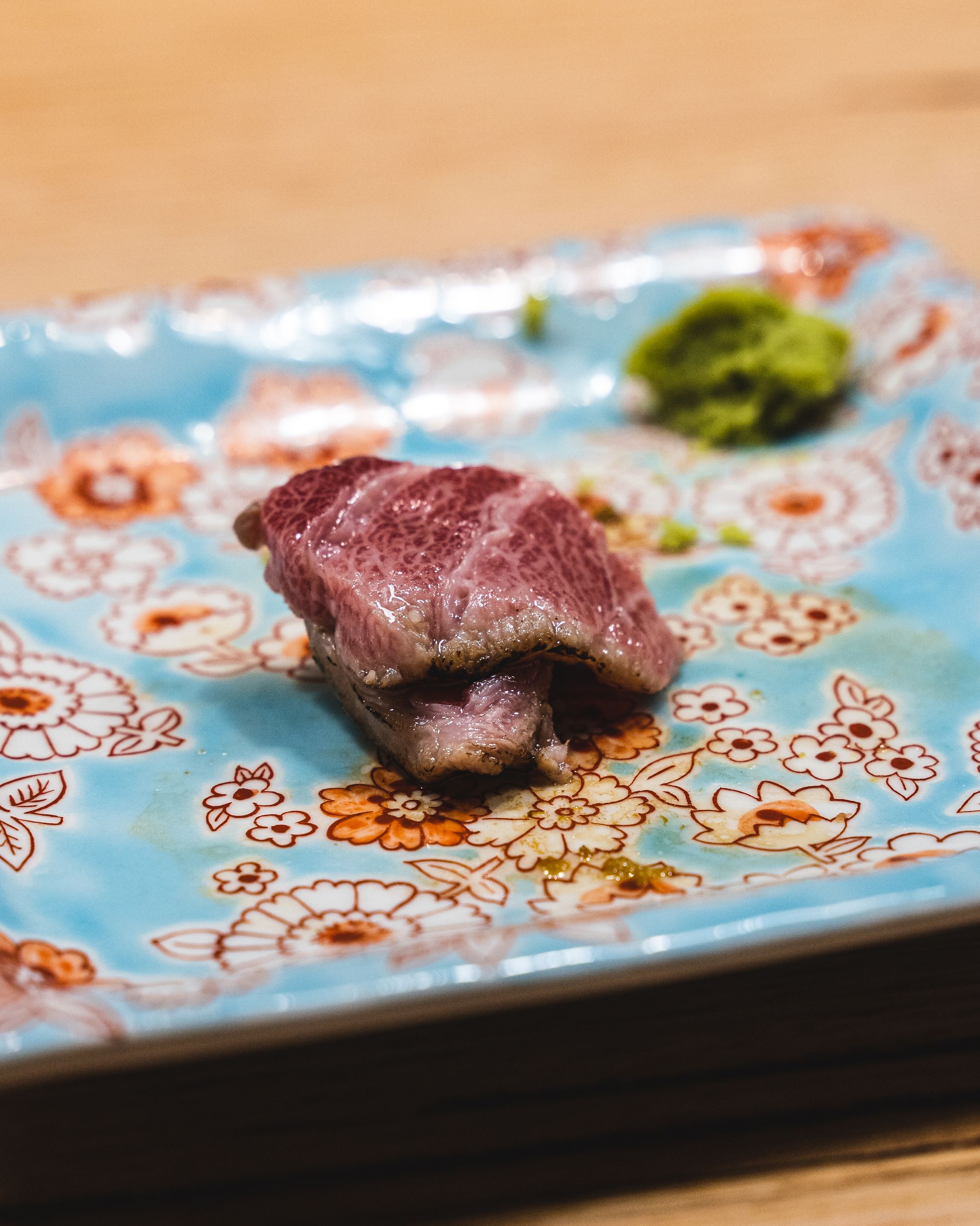 Close up of marbled toro