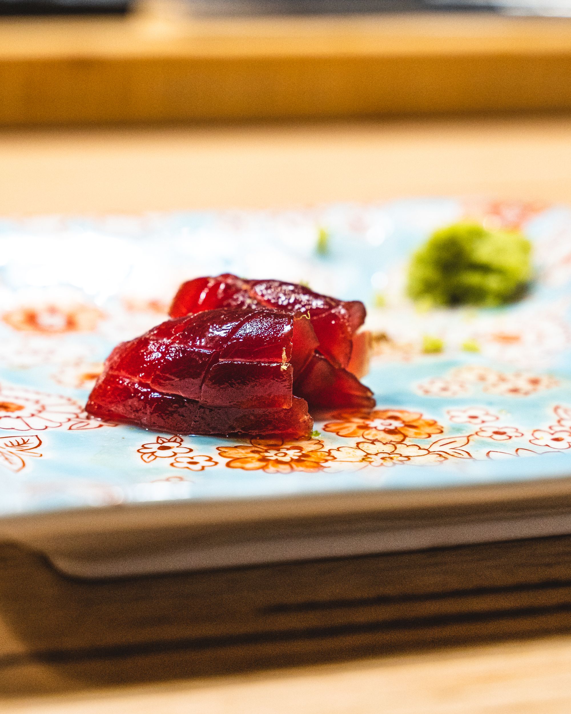 Close up of marinated tuna