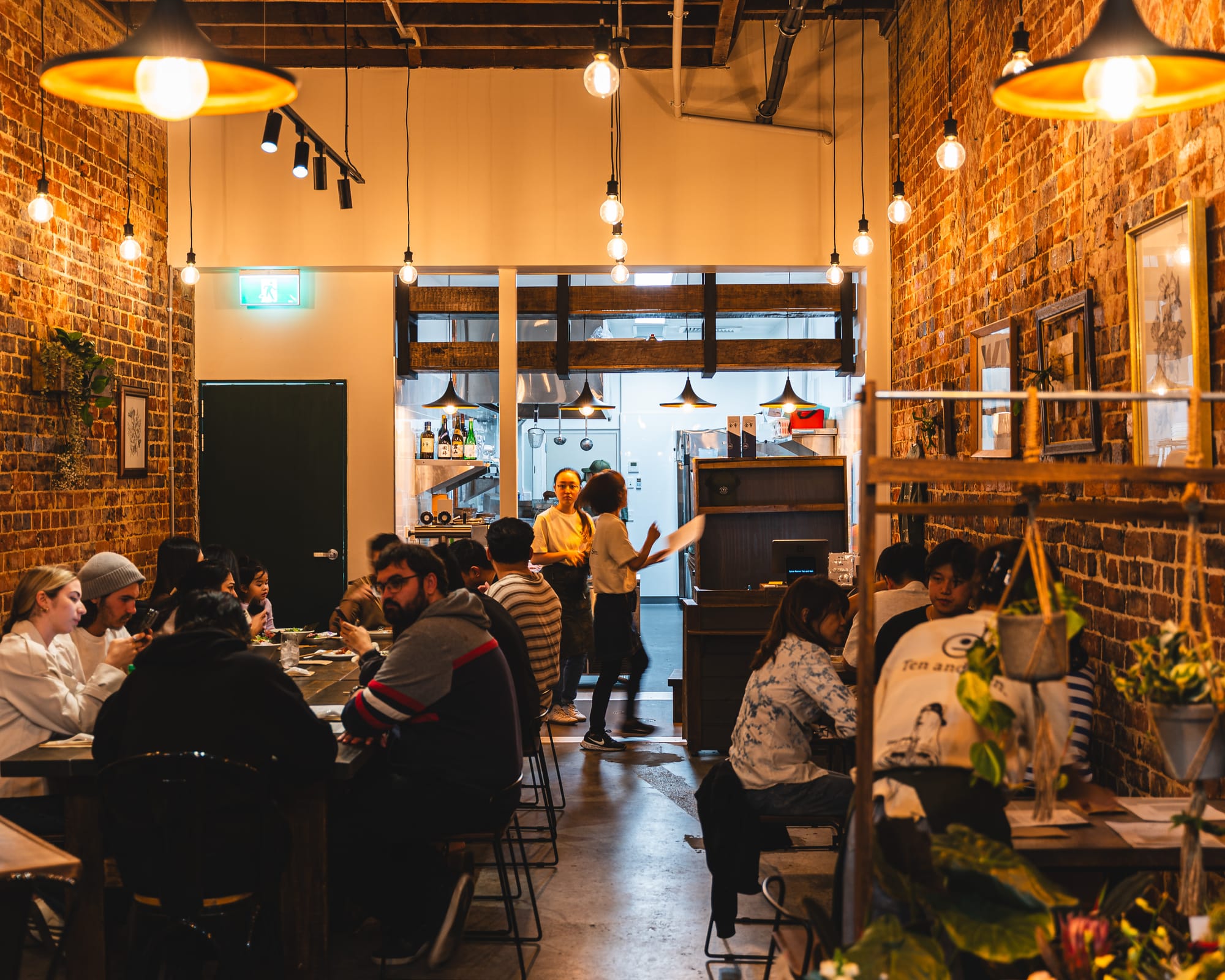 Interior of Ten & Sen showing customers dinin