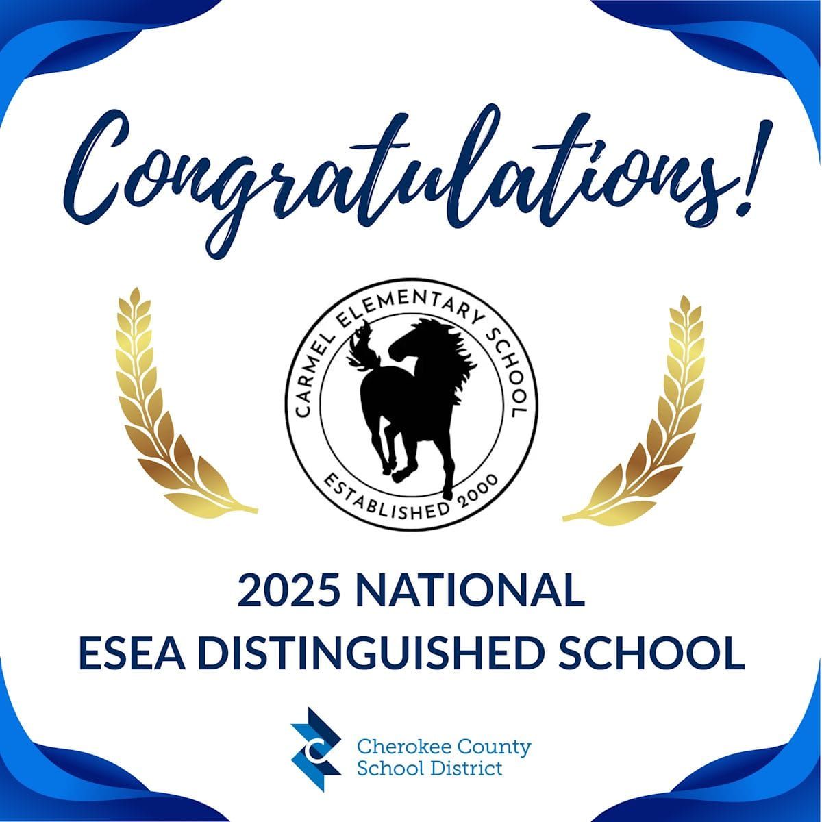 Carmel Elementary Named National Distinguished School