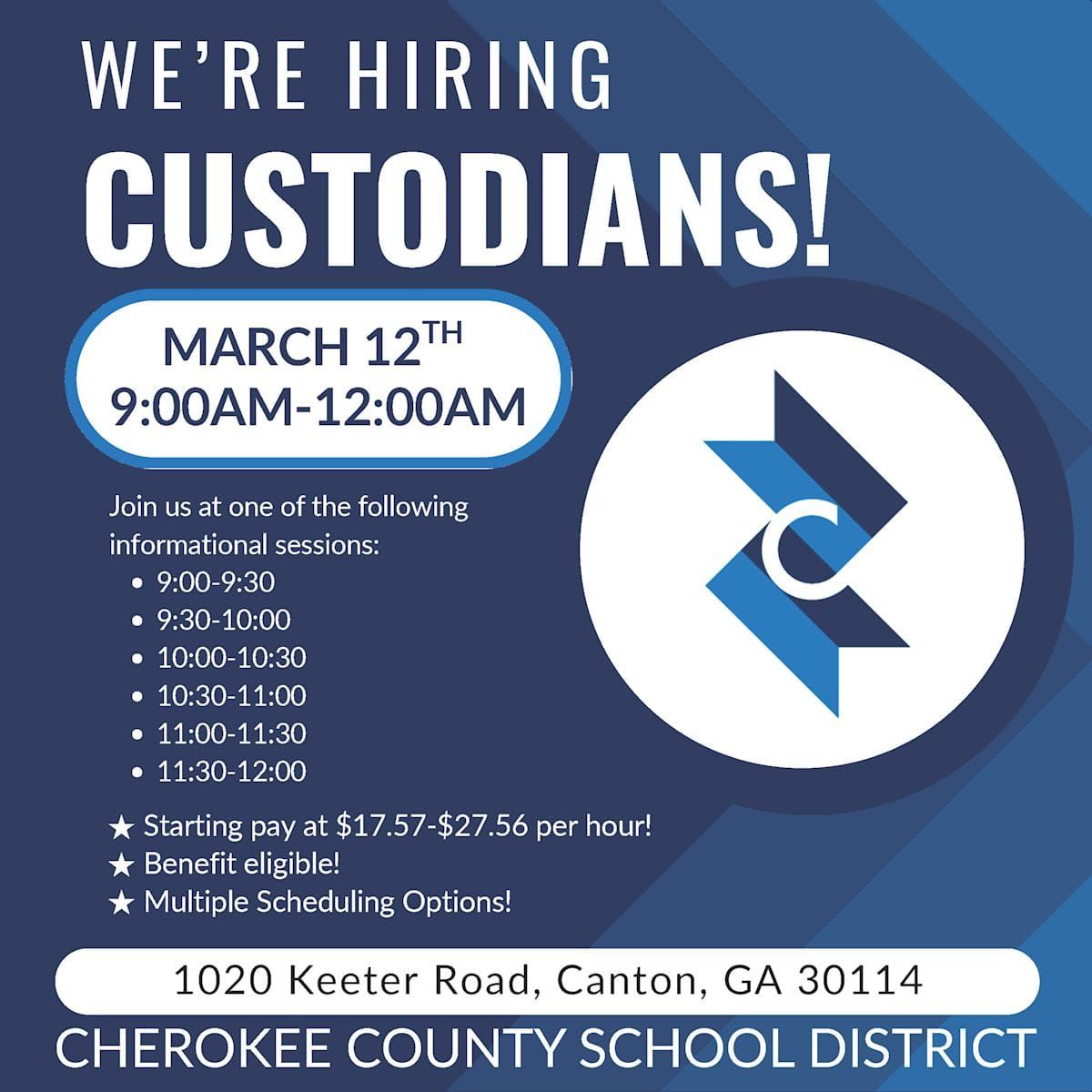 CCSD Hosting Custodian Hiring Event Thursday in Canton