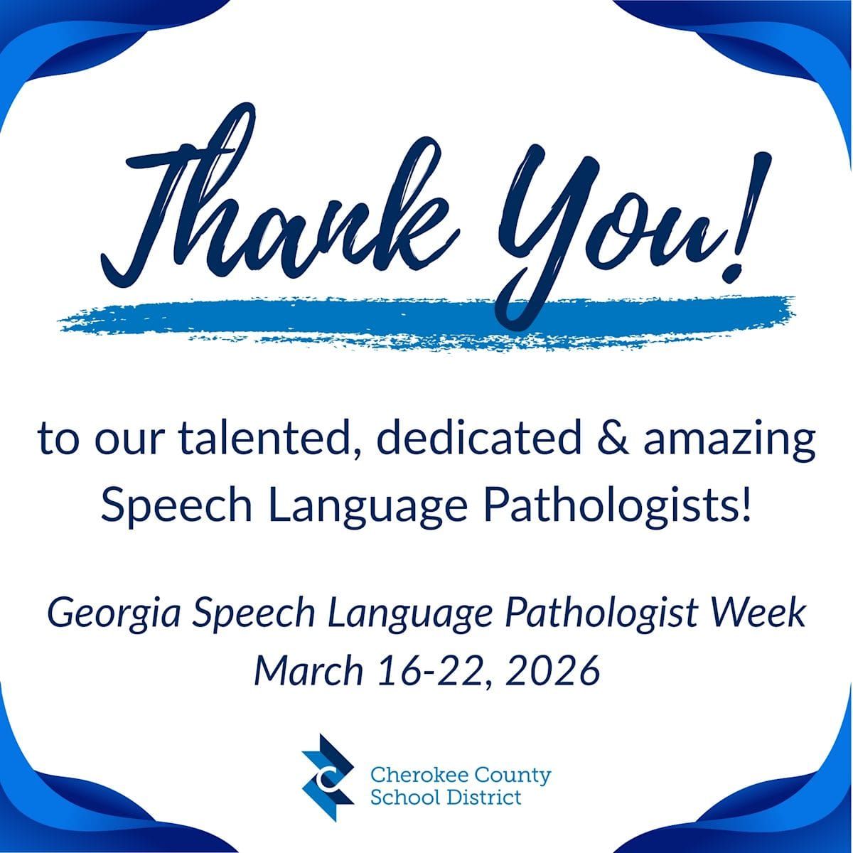 Cherokee County School District Thanks Speech-Language Pathologists During Georgia Speech Language Pathologist Week