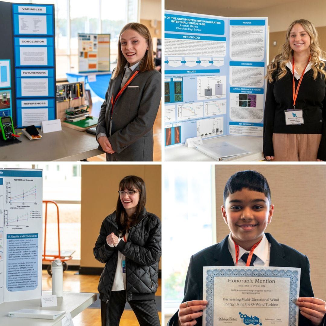 Four Cherokee County Students Head to State Science Fair With Projects on Wind Energy, Wearable Tech and Cancer Research