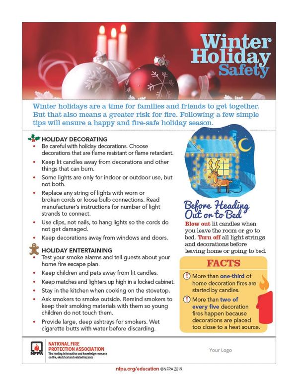 Fire Safety Guidelines Issued for Holiday Decorating and Entertaining