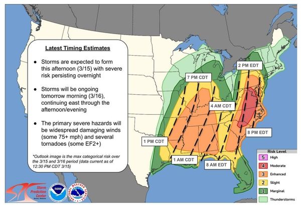 Cherokee County Officials Warn of Severe Thunderstorm Risk Overnight Into Monday