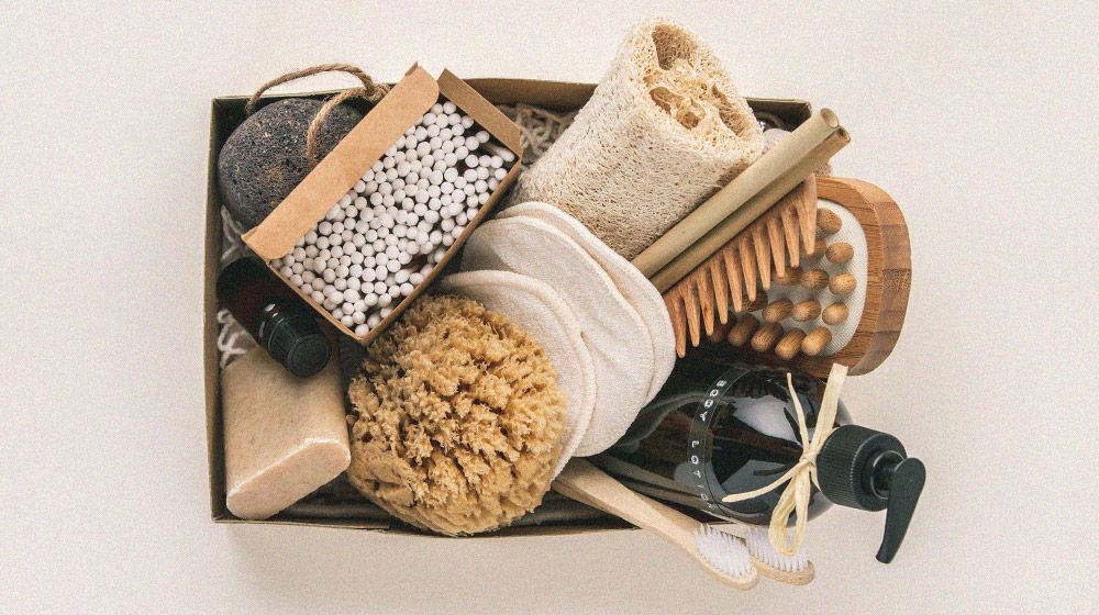 a box full of spa and beauty products