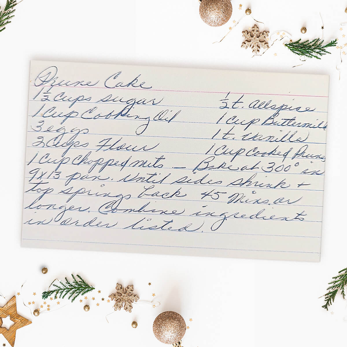 A Family Recipe index card turned into a Specialty Print gift for the holiday.