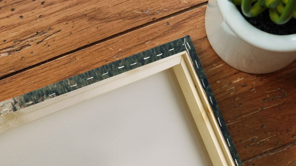 back of a traditionally stretched canvas