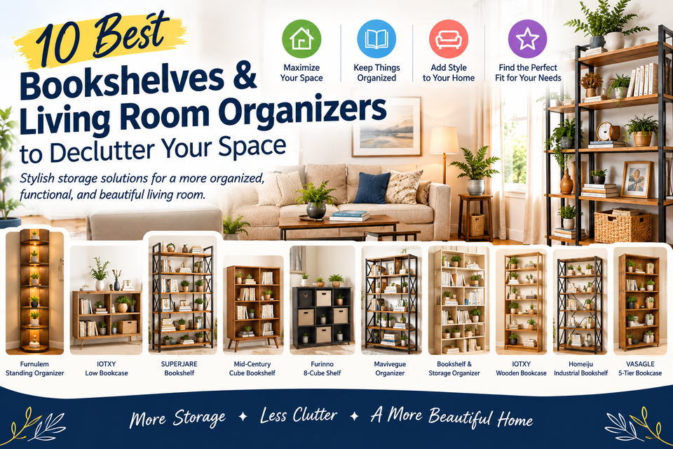 10 Best Bookshelves and Living Room Organizers to Declutter Your Space