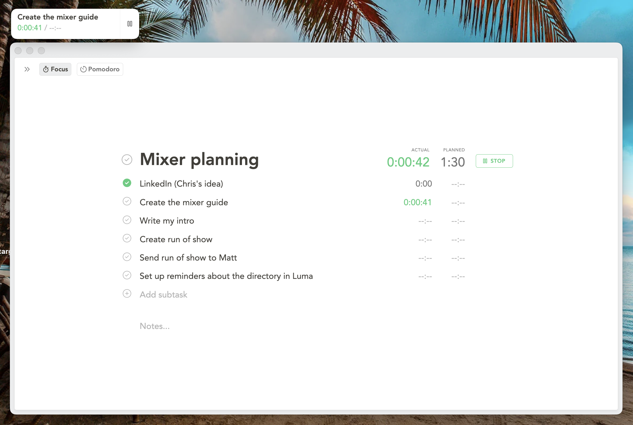 Focus Mode (before hiding the app)