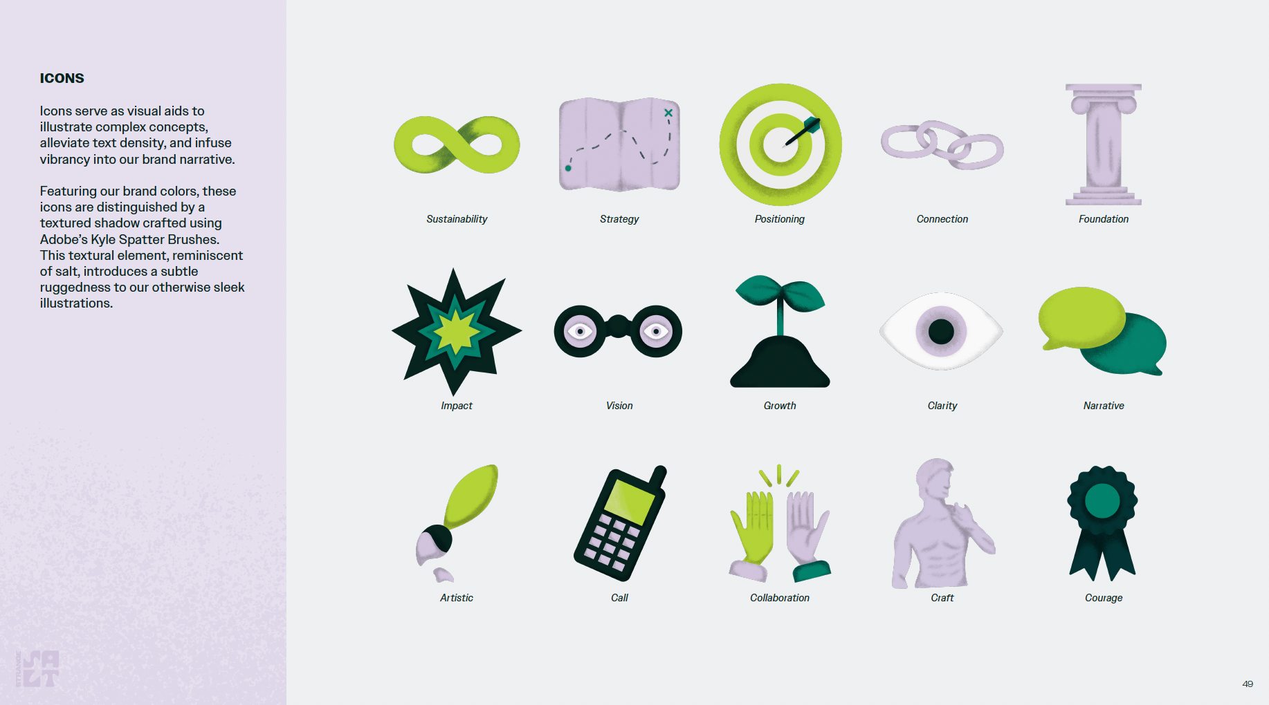 Icons from the Strange Salt brand guide