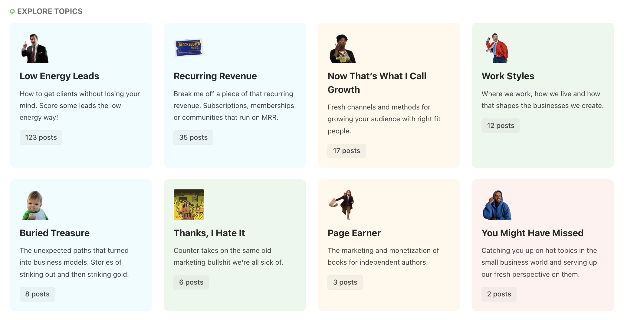 Our current 8 columns