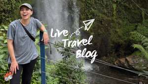 Lex in front of Parque la Chorrera in Bogota, Colombia