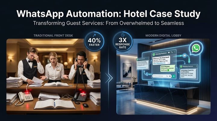 How We Automated Hotel Operations with WhatsApp: 40% Faster Check-ins and 3x Customer Response Rate
