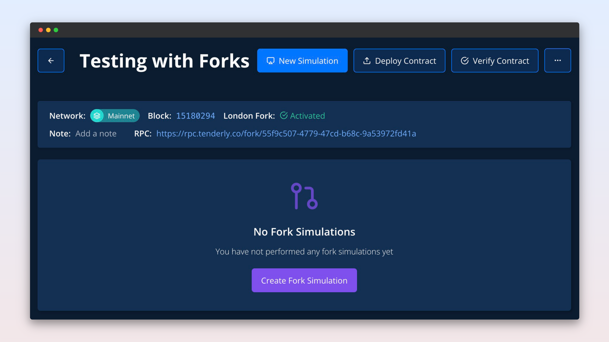 Tenderly Fork simulations